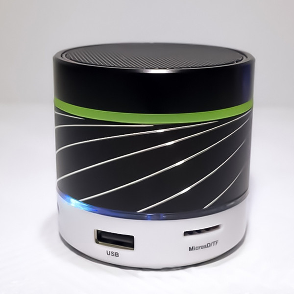 S07U LED Light Portable Wireless Mini Bluetooth Speaker Subwoofer Metal Music Amplifier with FM Radio MP3 Player Support TF Card