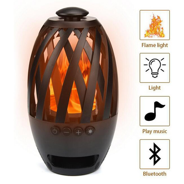 Portable Flame Lamp Bluetooth Speaker Touch Soft Light For iPhone Android MP3 Player Outdoor Speaker With Led Fire Night Light DHL Free Ship