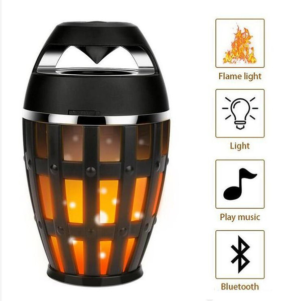 Portable Wireless Bluetooth Smart Stereo Speaker With LED Flame Fire Effect Light Lamp Gift New DHL Free Shippin