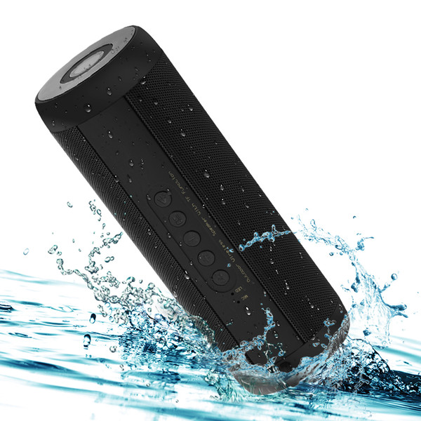 FANTEMO Wireless Bluetooth Music Bass Speaker Waterproof Portable Outdoor LED Column Loudspeaker Support TF Card FM Radio Aux Input