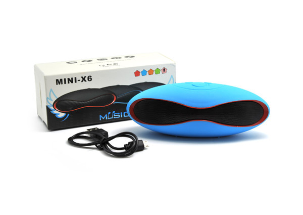 Mini X6 Rugby Bluetooth Speaker MP3 Player free ship good quality fashion X6u Portable Wireless Stereo Speakers X6U With U Disk TF Card