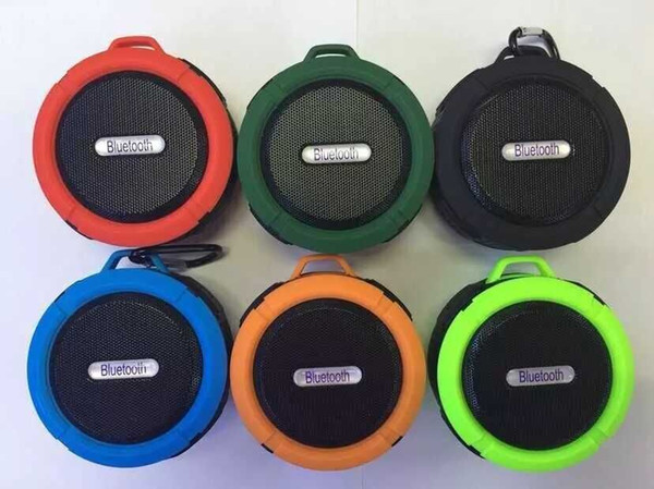 C6 IPX7 wireless Bluetooth Speaker waterproof Suction Cup speakers Handsfree MIC Voice Box portable dustproof shockproof DHL Free