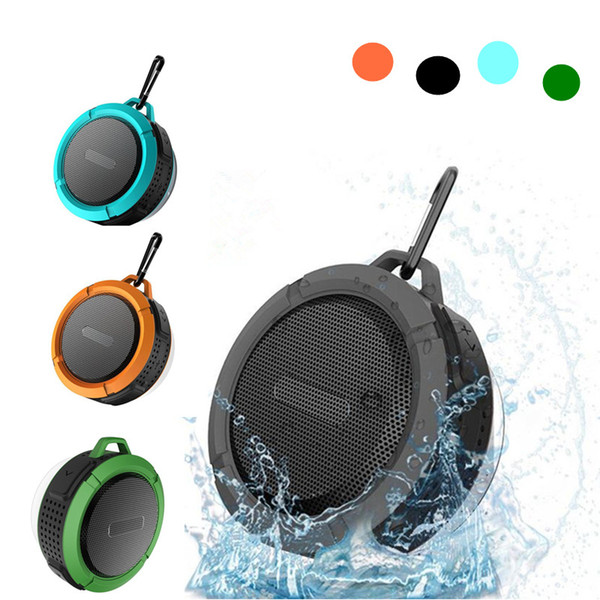 C6 Speaker Bluetooth Speaker Mini Potable Wireless Audio Player Waterproof Speaker Hook And Suction Cup Stereo Music Player With Retail Box