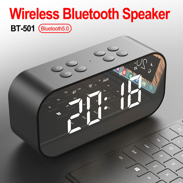 Wireless Bluetooth Multifunction with Home Clock Mini LED Digital Screen Alarm Clock for Office Bedroom