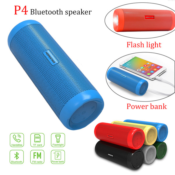 P4 bluetooth 4.2 mini portable sports speaker with 1800 mah power hd sound bass stereo ip6x waterproof handfree subwoofer with build-in mic