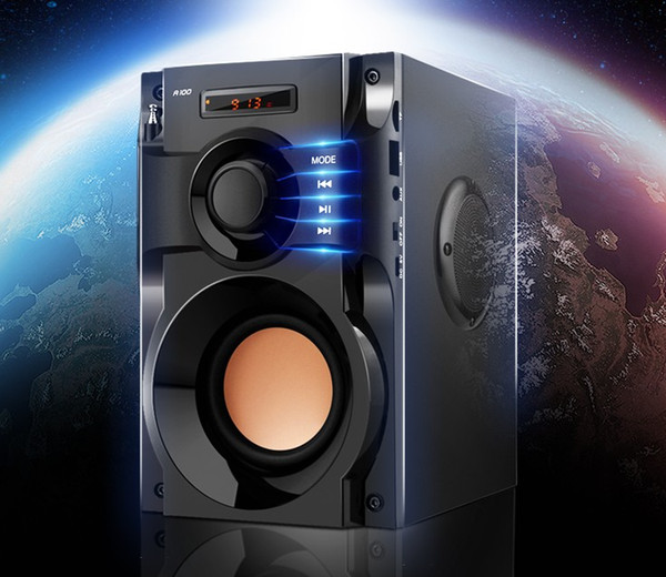 A100 Big Power Bluetooth Speaker Wireless Stereo Subwoofer Heavy Bass Speakers Music Player Support LCD Display FM Radio LLFA