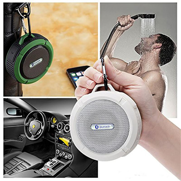 Portable Mini Waterproof C6 Bluetooth Speaker Outdoor Sport Speaker Stereo Handsfree Suction Cup Hook Up Shower Wireless Subwoofer