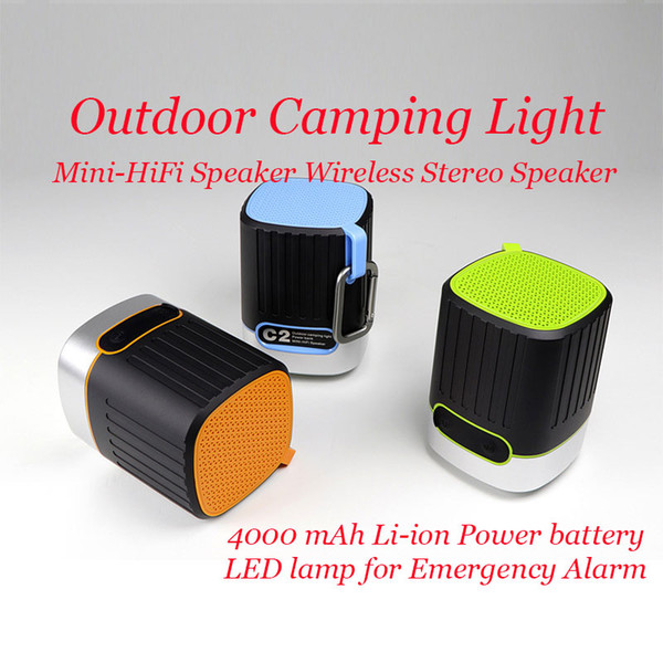 Outdoor Camping Light & Mini-HiFi Speaker Wireless Stereo Speaker with HD Audio LED Flashlight with 2 Modes SD/TF Card Slot Best for Camp