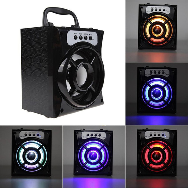 MS-132BT Wireless Bluetooth Speaker Square Speaker With LED lights Support AUX TF Input FM Radio Loud speaker