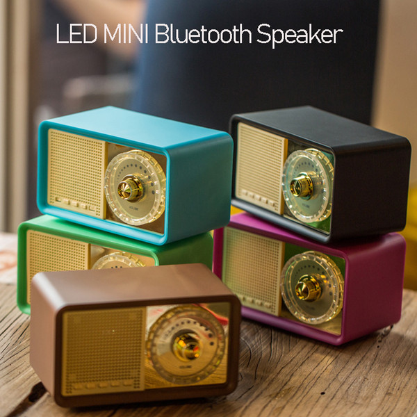 Portable Mini USB Speaker MY100BT LED Stereo Radio Speaker USB TF Card 52mm Internal Magnetic MP3 Music Player free shipping