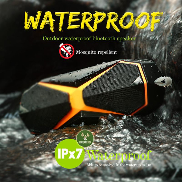 IPX7 Waterproof Bluetooth Outdoor Sports Wireless Speaker 8W 2400mah Super Bass 3D Stereo Loudspeaker Support TF AUX with mosquito repellent