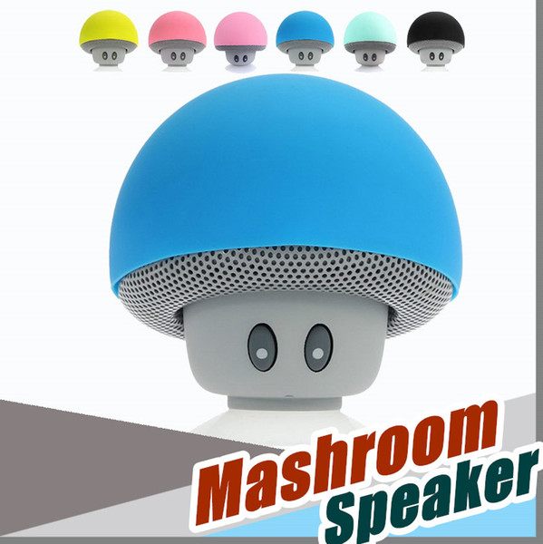 Cartoon Mashroom Mini Bluetooth Speaker Portable Outdoor Subwoofers Loudspeaker For iphone tablet pc with Stand Holder and Sucker