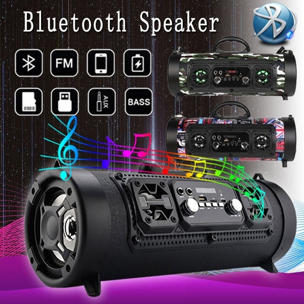 Portable Speakers CH-M17 Bluetooth speaker wireless LED colorful light barrel microphone Outdoor portable subwoofer support Bluetooth