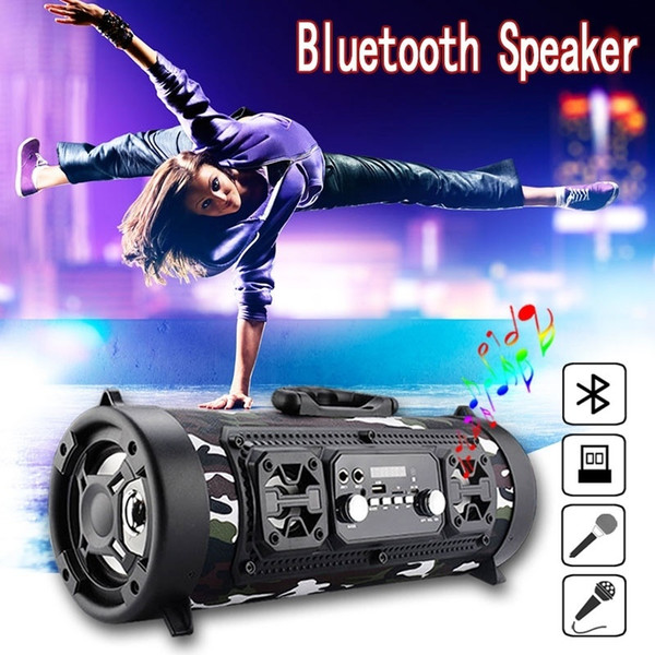 CH-M17 Bluetooth speaker wireless LED colorful light barrel microphone Outdoor portable subwoofer support Bluetooth P 0408