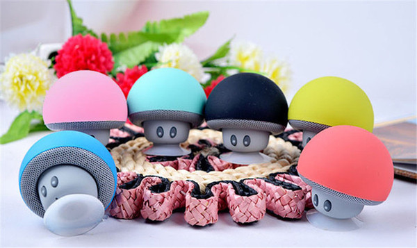 Mushroom Mini Wireless Bluetooth Speaker Hands Free Sucker Cup Audio Receiver Music Stereo Subwoofer USB For Android IOS PC