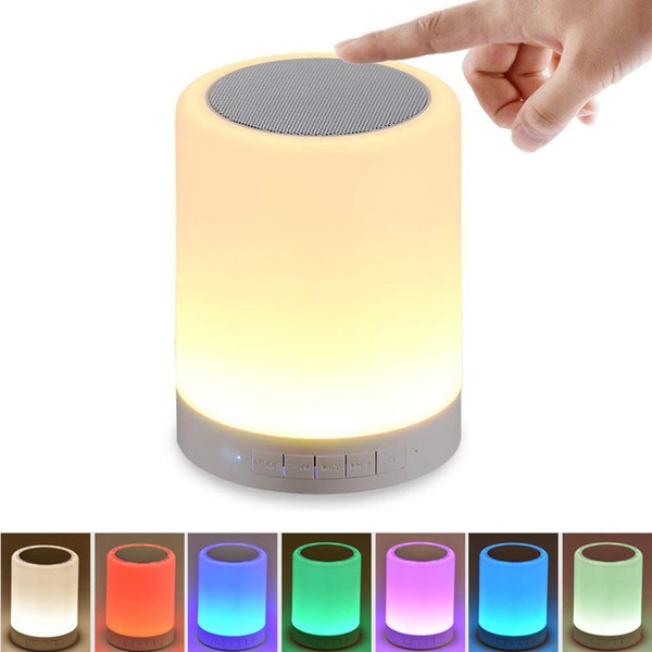 Night Light Bluetooth Speaker,Portable Wireless Bluetooth Speakers,Touch Control,Color LED Speaker,Bedside Table Lamp,Speakerphone/TF Card