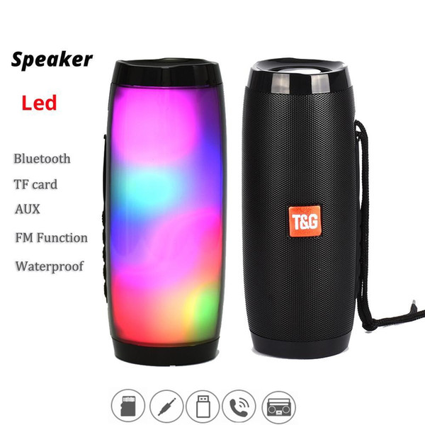 Portable LED Lamp Speaker Waterproof Fm Radio Wireless Boombox Mini Column Subwoofer Sound Box Mp3 USB Phone Computer Bass bluetooth speaker