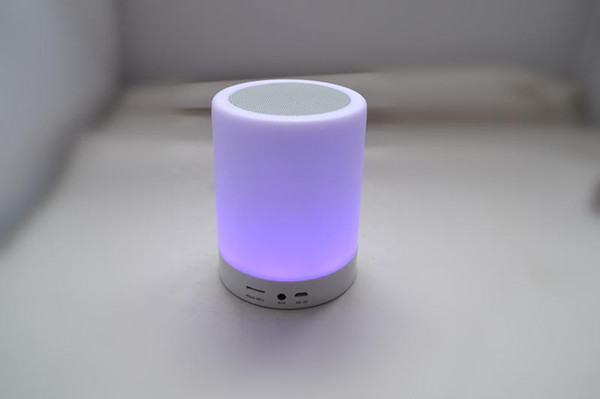 Portable wireless mini outdoor touch sensor led table lamp with mini speaker with FM radio easy to operate key design