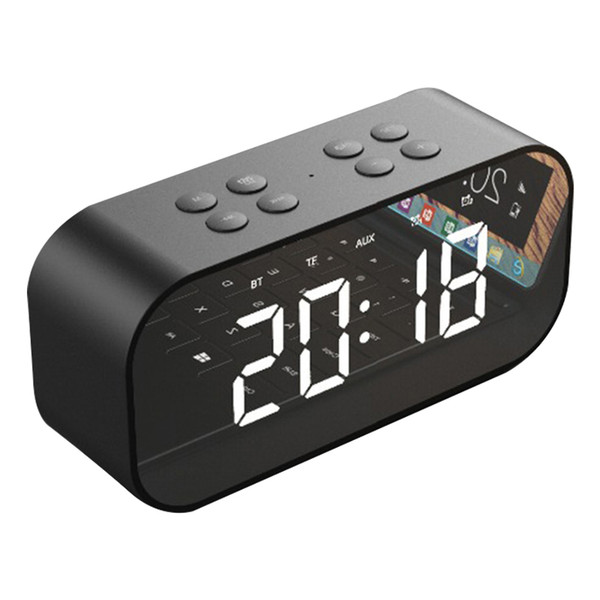 AEC BT501 Portable Wireless Bluetooth Speaker Column Subwoofer Music Sound Box LED Time Snooze Alarm Clock for PC Laptop Phone