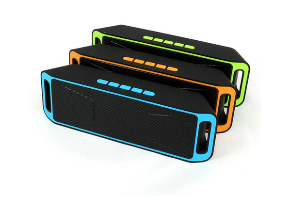 New Wireless Speaker SC208 with 4.0 Stereo Bluetooth Subwoofer Speakers TF card Radio Built-in Mic Dual Bass Sound Box