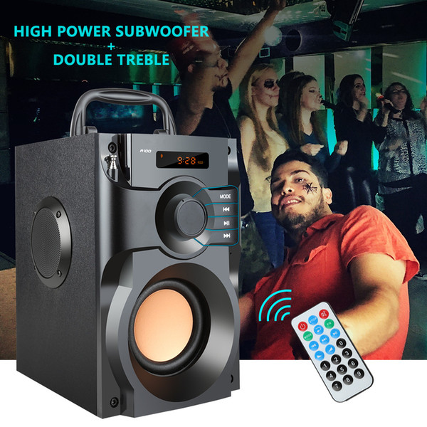 A100 Big Power Bluetooth Speaker Wireless Stereo Subwoofer Heavy Bass Speakers Music Player Support LCD Display FM Radio