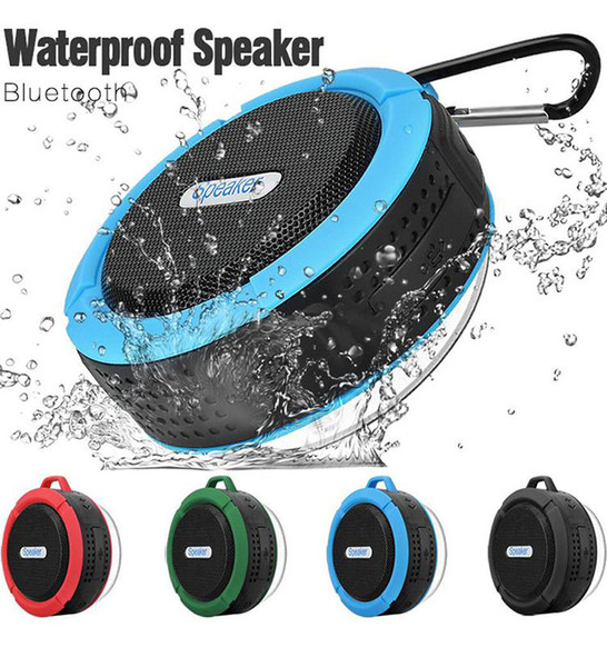 Waterproof Bluetooth Speaker Shower Speaker C6 with Strong Driver Long Battery Life and Mic and Removable Suction Cup Retail Packaging