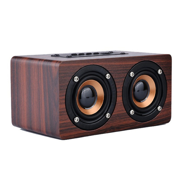 Wholesale- Avanshare Wooden HIFI Bluetooth Speaker 10W Dual Loudspeakers Surround Mini Wood Wireless Speaker for Phone computer free ship