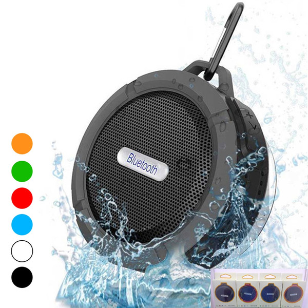 C6 Speaker wireless Bluetooth Speaker Potable Audio Player Waterproof Speaker Hook And Suction Cup Stereo Music Player With Retail Package