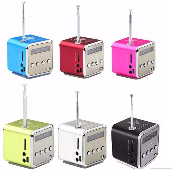 TD-V26 Mini Speaker Music Player Micro SD TF USB Portable FM Radio Stereo Loudspeaker for Phone Laptop Mobile PC MP3 W