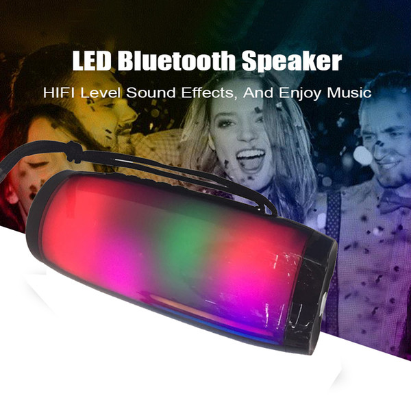 LED Lamp Bluetooth Speaker HIFI Stereo Wireless Portable Column System 10W Sound Box+Mic Hands Free AUX TF FM USB Subwoofer for Iphone