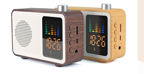 Portable Bluetooth Speaker With FM Radio Function The Alarm Clock Time Display