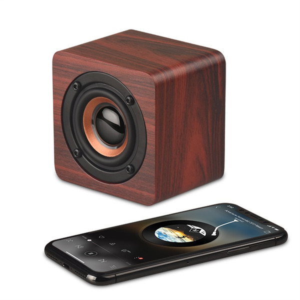 Mini Wooden Bluetooth Speaker Portable Wireless Subwoofer Strong Bass Sound Box Music Magic Cube Free Shipping