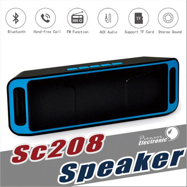 SC208 Wireless Bluetooth Speakers wireless mini speaker portable music Bass Sound Subwoofer Speakers for Iphone Smart phone and Tablet PC