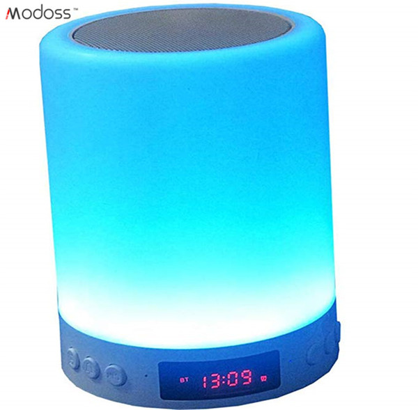 ZZYD Mini Smart Pat Light Clock Alarm Clock Colorful Night Light Bedside Lamp Wireless Bluetooth Speaker MP3 Mood Lights For Any Smart Phone