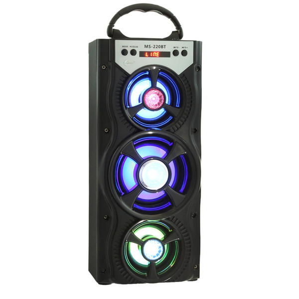 Redmaine MS - 220BT Portable Bluetooth Speaker FM Radio AUX Multifunctional With 4-inch Big Ppeaker and Sleek Colorful Backlight