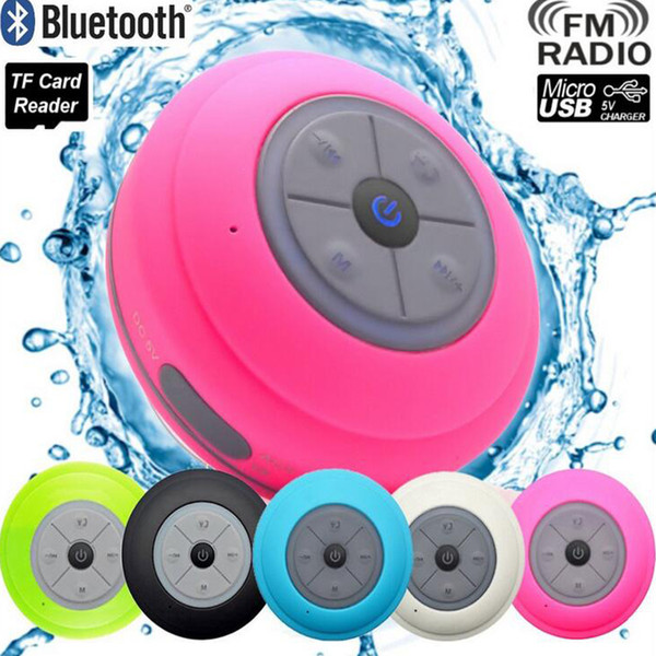 2018 Mini Portable Subwoofer Shower Waterproof Wireless Bluetooth Speaker Car Handsfree Receive Call Music Suction Mic with package