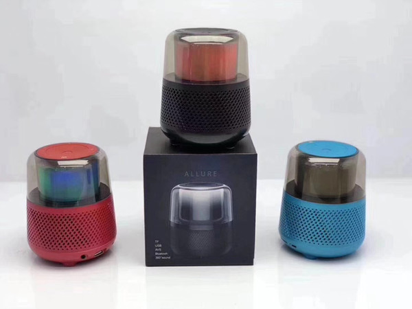 1PCS New Portable wireless Bluetooth speaker 360 angle omnidirectional sound support TF card Bluetooth AVS light speaker