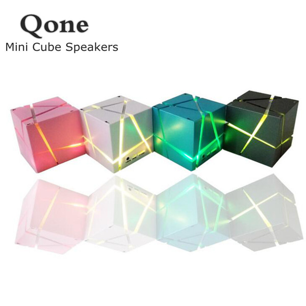 New Qone Mini Cube Speakers 3D Stereo Sound Portable Bluetooth Speaker Wireless Music Box Support TF Card With Retail Box Better Charge 3