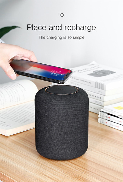 Baseus Portable Bluetooth Speaker With Wireless Charger Fast Charging Qi Wireless Charger Speaker For iX 8 Samsung S9 S8