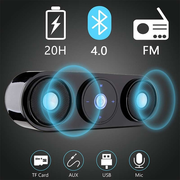 V4.1 10W Dual-Driver Portable Speakers Bluetooth speaker mini smart with 20h Playtime, Enhanced Bass Resonator iPhone 7/8 X Plus IOS Android