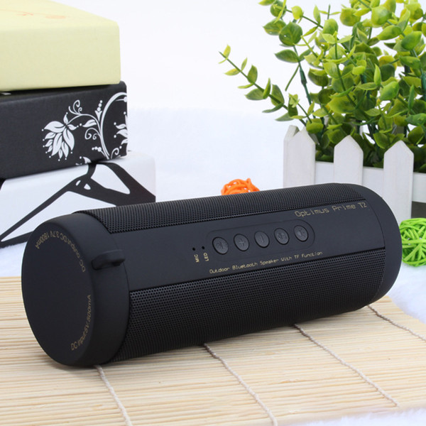 T2 Bluetooth Music Bass Speaker Waterproof Portable Outdoor LED Wireless Column Loudspeaker Support TF Card FM Radio Aux Input