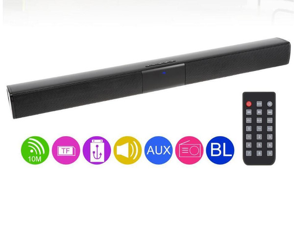 BS-28B Home Theater Surround Multi-function Bluetooth Soundbar Speaker with 4 Full Range Horns/3.5mm AUX/RCA Interface for TV