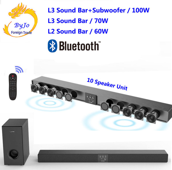 Amoi L3/L2 Bluetooth sound bar Wall hanging pure wood tv speaker Subwoofer 3D surround sound home theater 10 horn Integrate