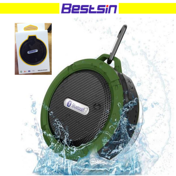 Bestsin Outdoor Portable Waterproof Wireless Bluetooth Speaker C6 Sucking Water Computer Mobile Phone Speaker Support TF Card High Quality