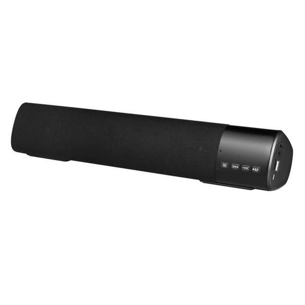 Wireless Bluetooth Speaker Stereo Music Player Soundbar FM Radio TF Card Slot Hands-free LED Display U Disk AUX-IN Black