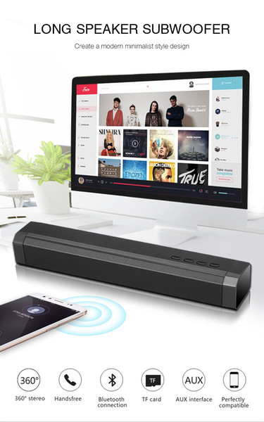 2019 LP-089 3D Sound Bar Wireless Bluetooth Speaker With Dual 5W Bass Surround Sound Speaker Support TF Card Calls Function Better Bluedio