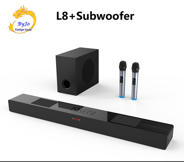 Amoi L8 Bluetooth soundbar Wall hanging pure wood tv speaker Subwoofer 3D surround sound home theater 12 speakers