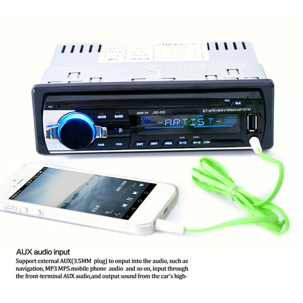 Multifunction Bluetooth Vehicle Car Stereo Radio Audio Player Receiver.Support APE/FLAC/MP3/WMA/WAV.Support bluetooth call and bluetooth mus