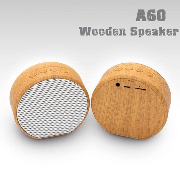 A60 wooden Bluetooth Speaker Portable Wireless with Mic Voice Prompt Acoustics Stereo Sound Quality TF Card Support Speaker