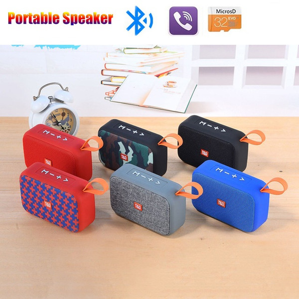 Portable Wireless Bluetooth 3W Speaker with Micro SD TF card AUX Playback 3.5mm jack Cloth Cover Carry Strap mini speaker for phone